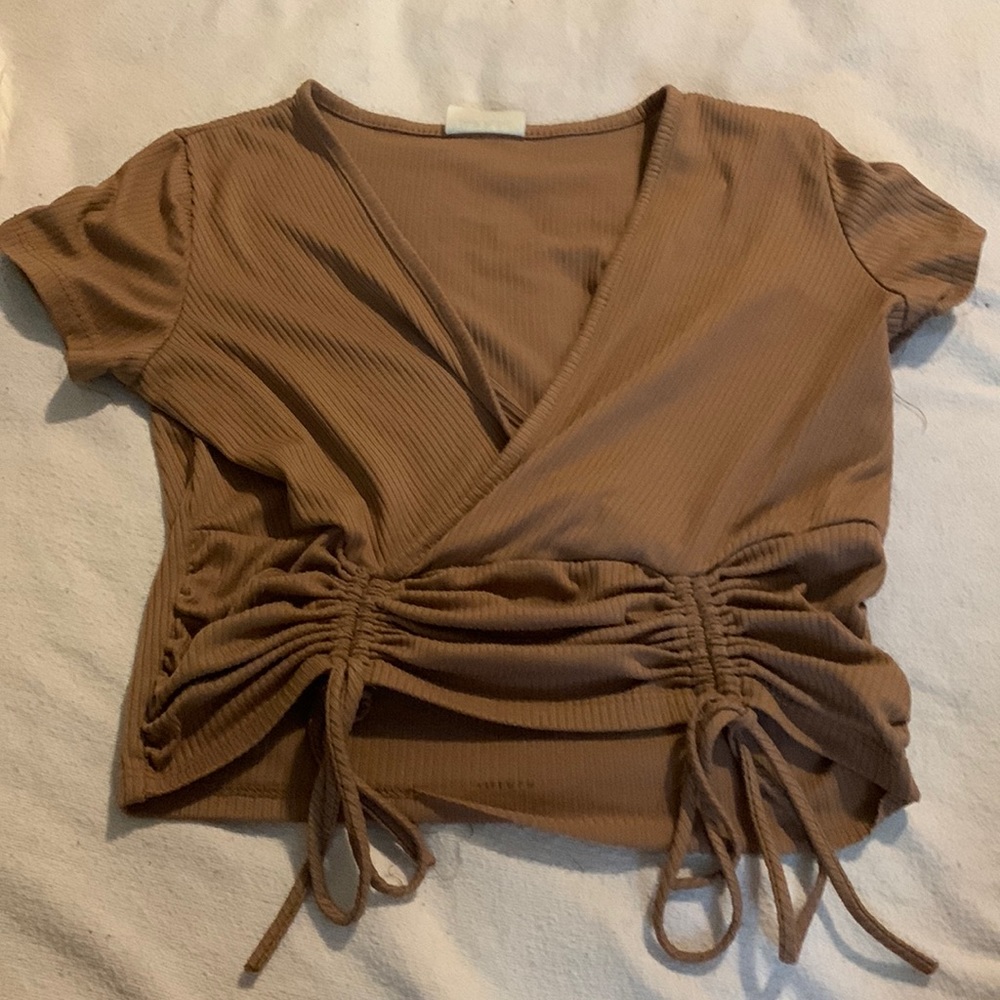 brown adjustable crop top
